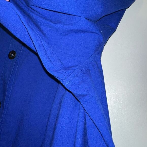 Chicos Women’s Royal Blue Lightweight Cinched Waist Jacket Size 2 (Large) - Picture 4 of 11